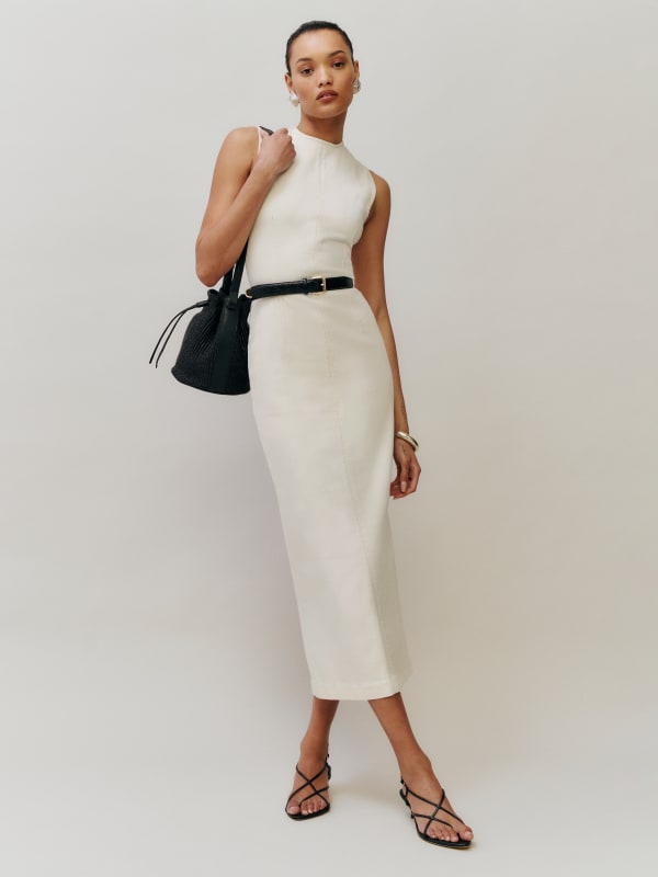 Kendi Denim Midi Dress - Fior Di Latte